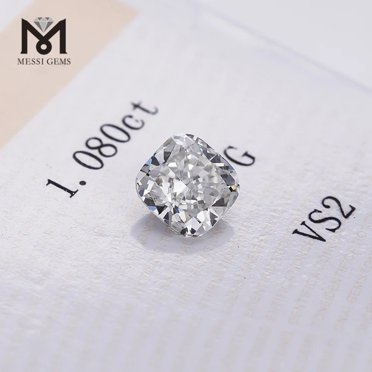 Wholesale 1.08ct G VS  Cushion Shape D VVS HPHT CVD Lab Grown Synthetic Loose Fancy Polished Diamond
