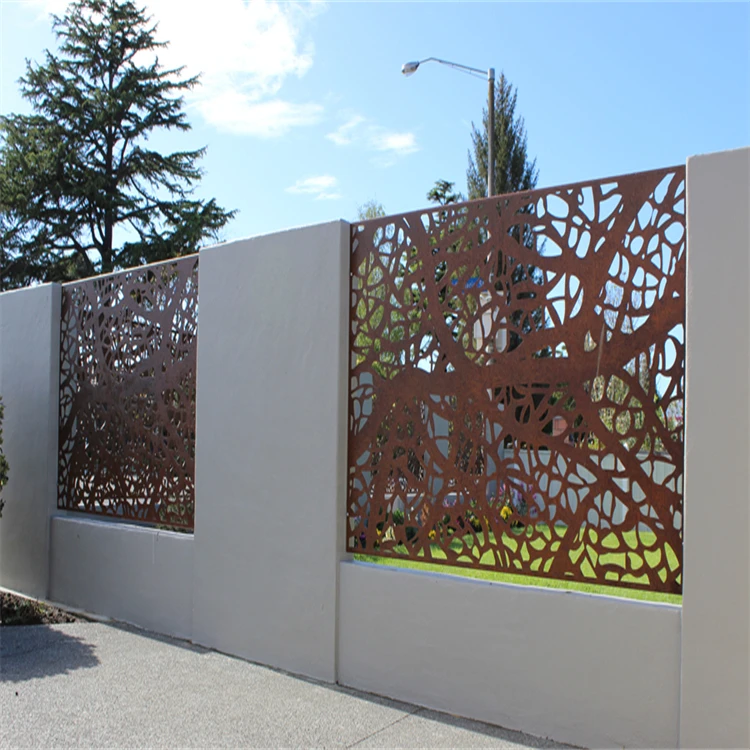 pictures galvanized luxury little laser cut fence led solar lamp for garden steel fence yard panels pole