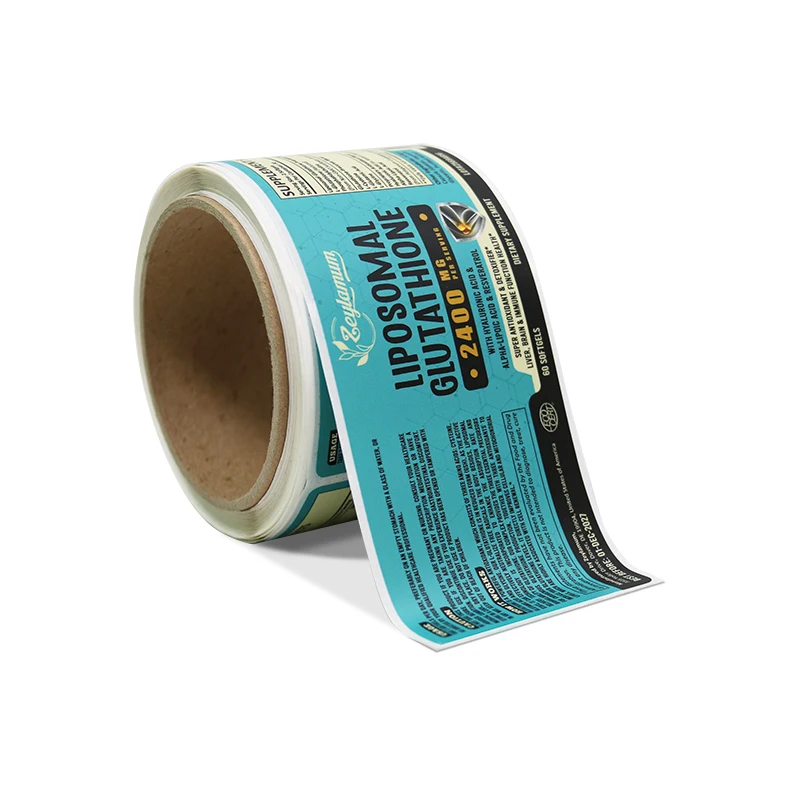 Eco Friendly Custom Printed Nutritional Vitamin Roll Labels for Health Product Packaging Stickers