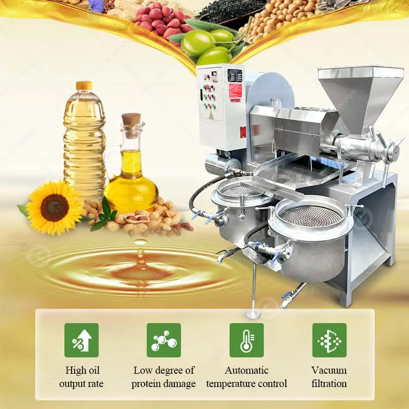 Screw Cold Press Big Mustard Seed Copra Corn Groundnut Oil Expelling Extraction Make Machine Presse Huile Price