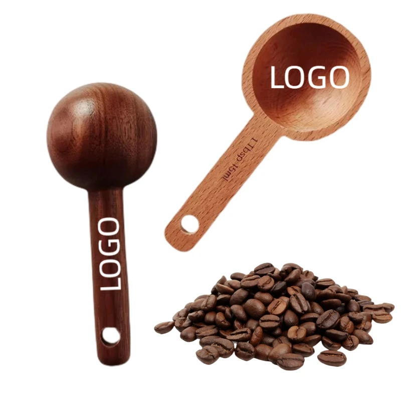 Wood Scoop Kitchen Spice Tea Honey Coffee Tools Soup Teaspoon Custom LOGO High Quality Natural Free Wooden Spoon Business Gifts