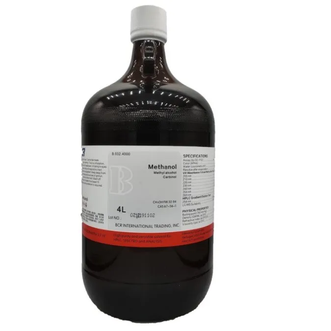 Chemical reagent HPLC grade Methanol / HPLC Gradient grade Methanol high purity 4L packing Methanol HPLC