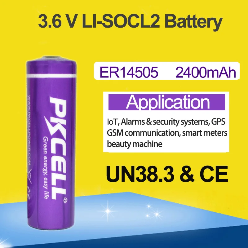 Аккумуляторная батарея PKCELL LiSOCl2 3 6 В 2700 мА · ч AA er14505 для измерителя температуры газа