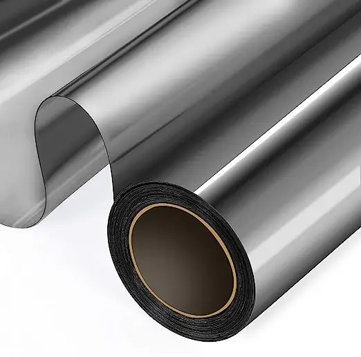 UV Protection Anti Glare two Way View Mirror Film Black Silver Mirror Reflective Film Home Glass Film Silver Office Building