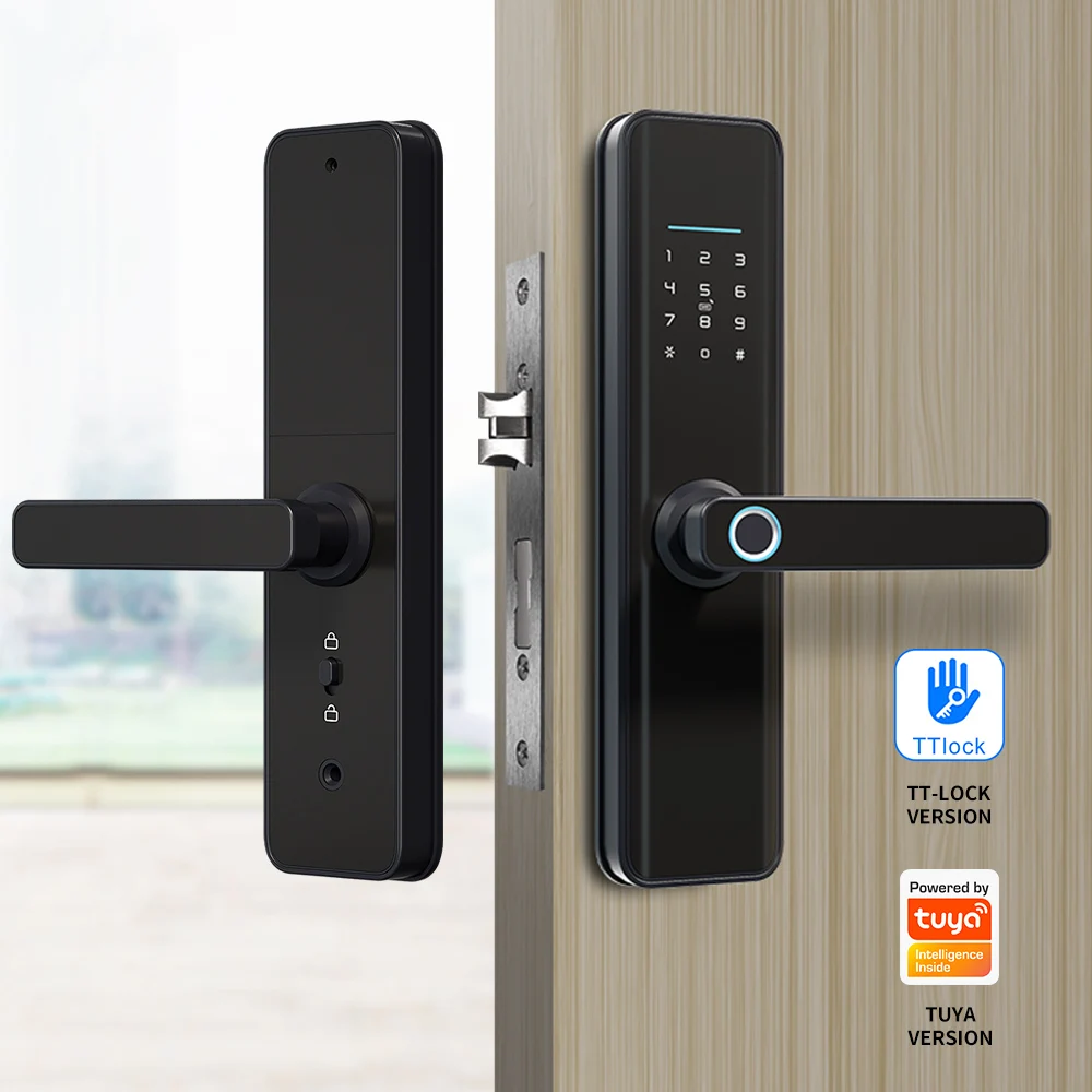 Factory Price electric double sided biometrics digital key password ttlock tuya fingerprint smart door lock