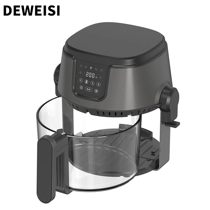 3L Air fryer with glass food container 2 in 1 multi function electric grill 1200 Watt kitchen electronic appliance