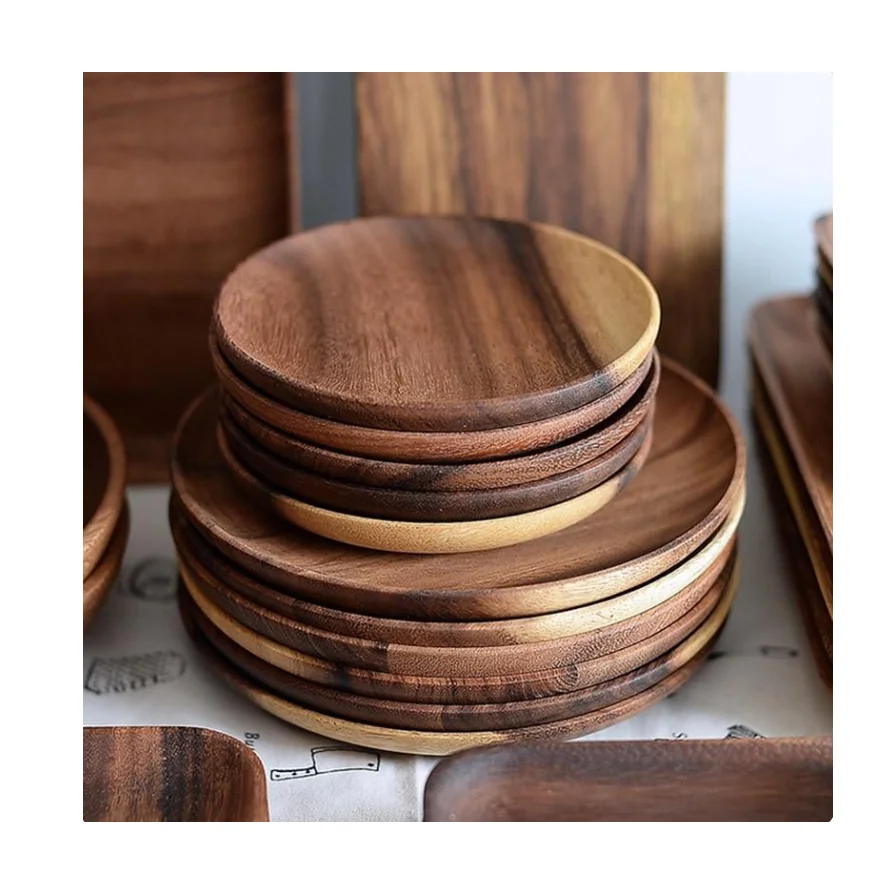 Modern art  Phuket Acacia Wood Plates wooden serving  tray are perfect to make that dining