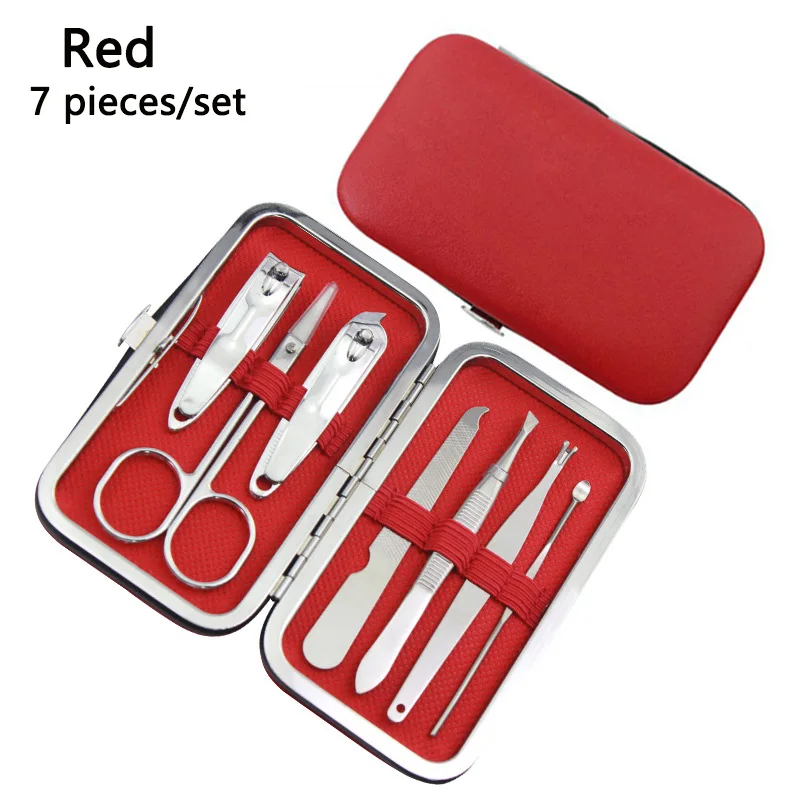 7pcs Travel Personal Grooming Kit Manicure Set For Nail Care Foot Repair Sets Customized LOGO Nail Clippers Nail Care Tools