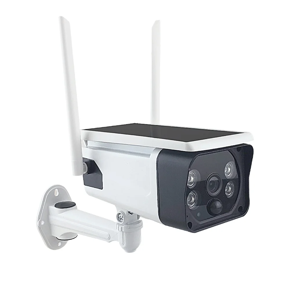 Outdoor Solar Powered Wireless Security Camera with Rechargeable Battery 1080P Color Night Vision WiFi Security Camera System