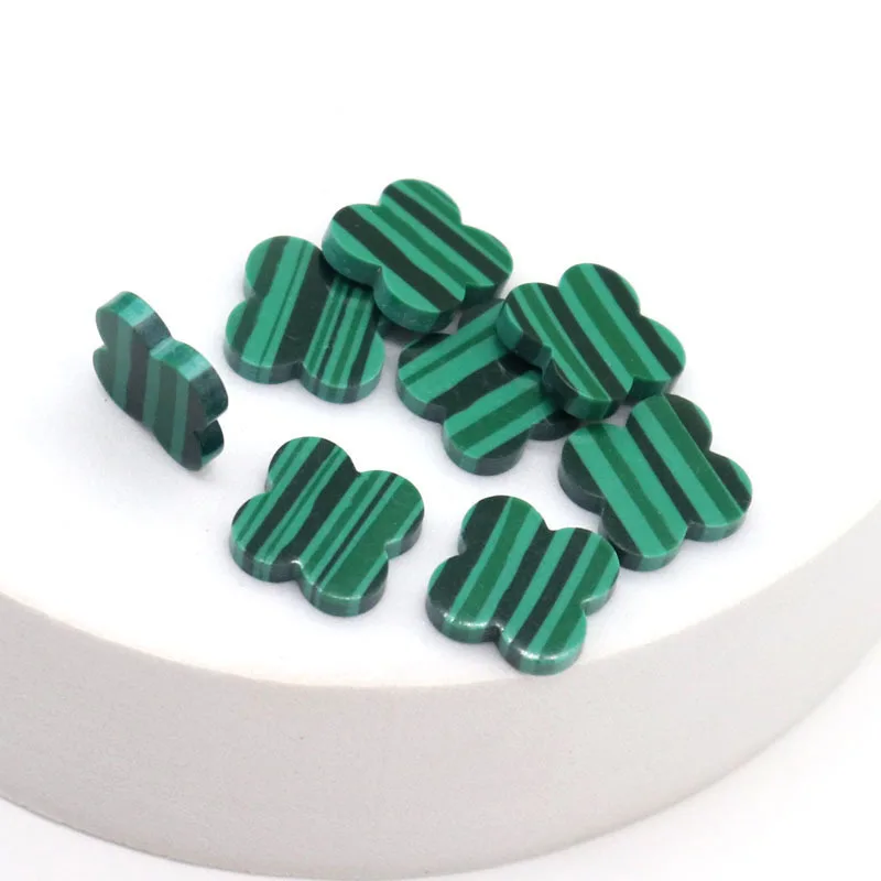 Factory Wholesale Synthetic Malachite Stone, Wholesale 6mm-20mm Four Leaf Clover Malachite