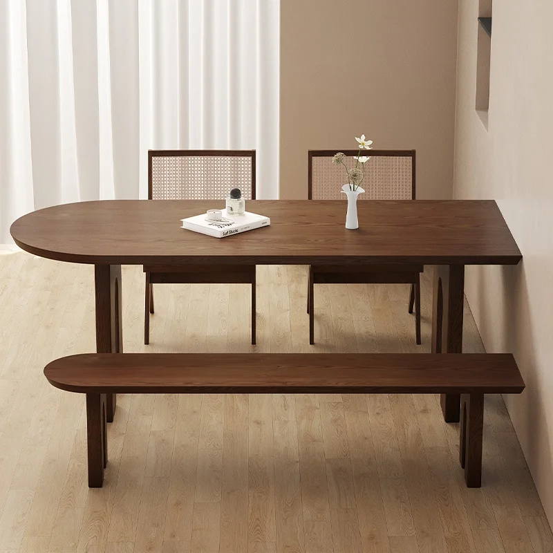Nordic solid wood home dining table creative light luxury table and chair set designer creative office desk restaurant furniture
