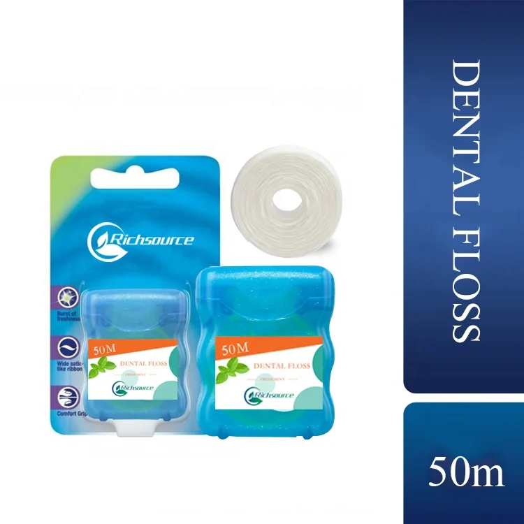 Richsource Экологичная UHMWPE зубная нить вощеная с мятным вкусом