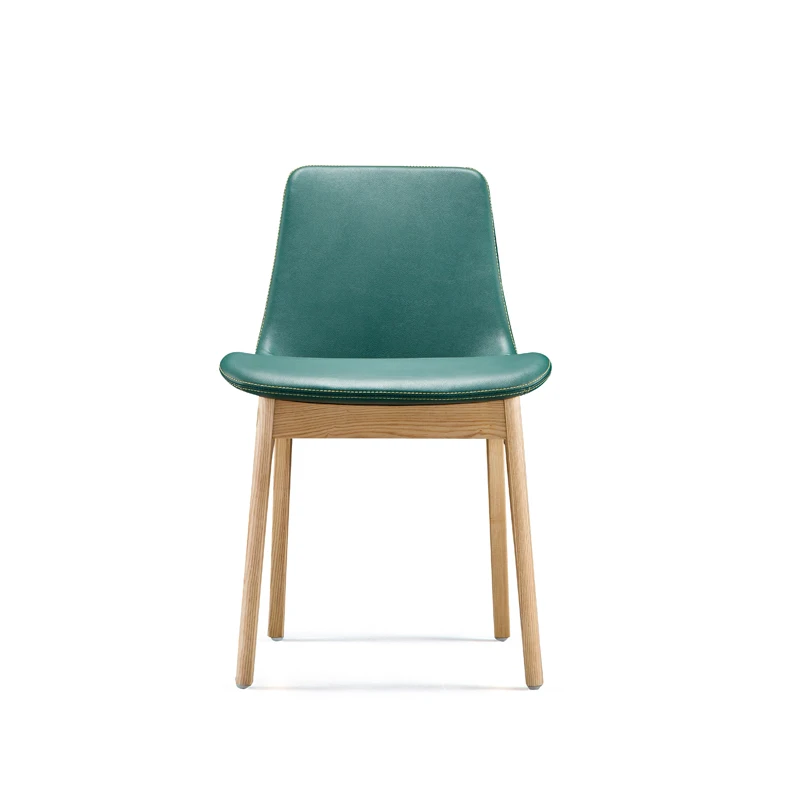 Simple Nordic modern living room furniture dining table coffee shop furniture creative leather upholstery backrest dining chair