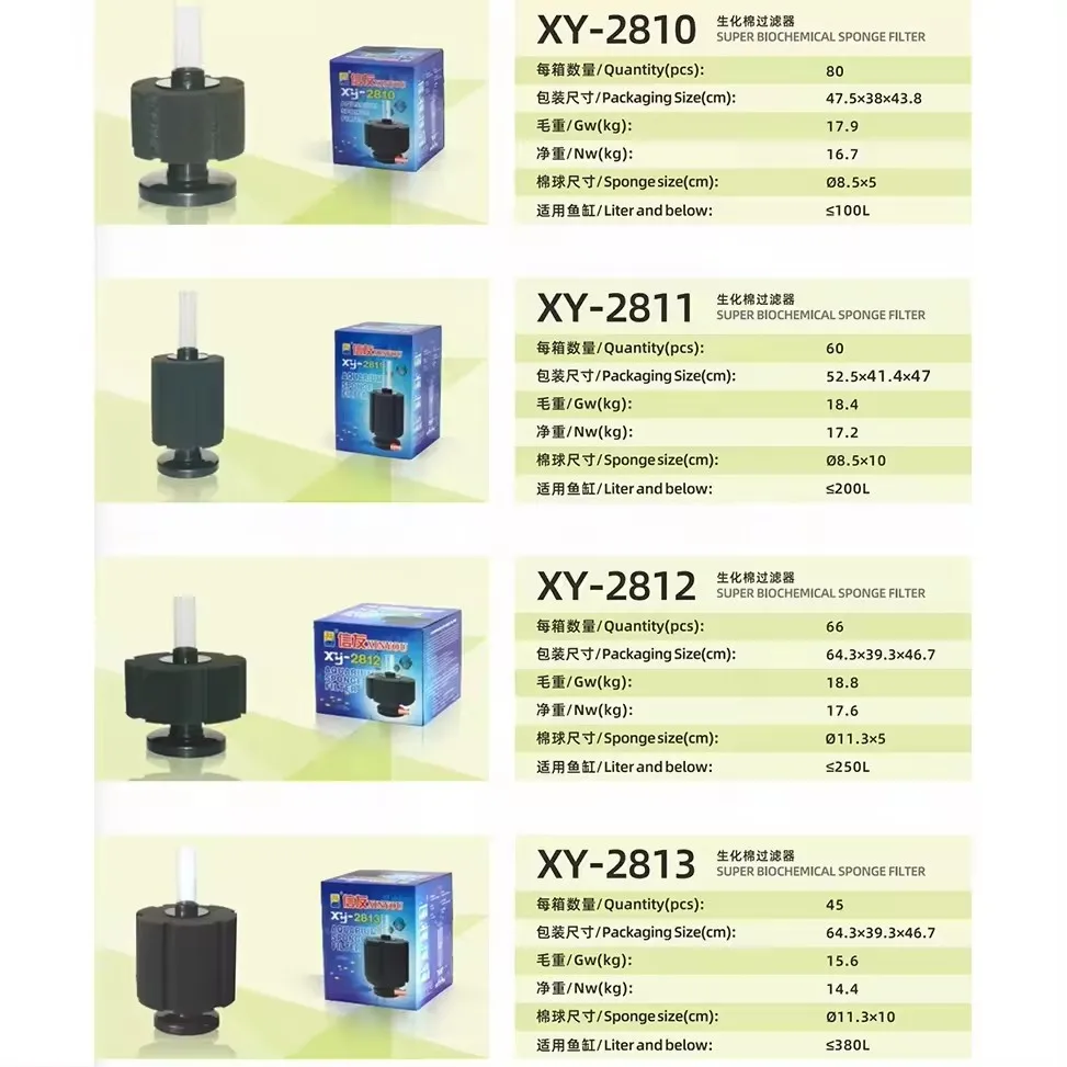 Xinyou Xy-2810 XY-2811 XY-2812 XY-2813 Bio Sponge Filter _ Aquarium Sponge Filter