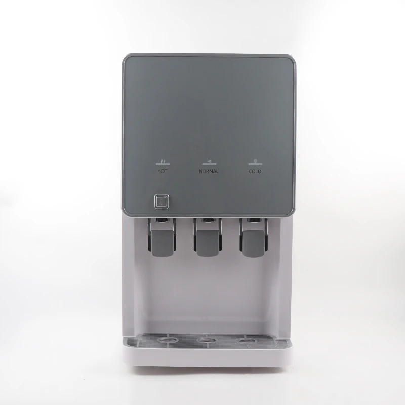 Home office kitchen desktop water cooler hot&cold &normal POU water dispenser in silver and black color