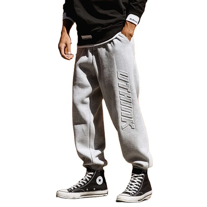 Sweatpants Baggy Soft Jogger Sweat Pants Custom Plain Drawstring 3d Embossed Logo Fleece for Men Casual Lightweight Knitted 100