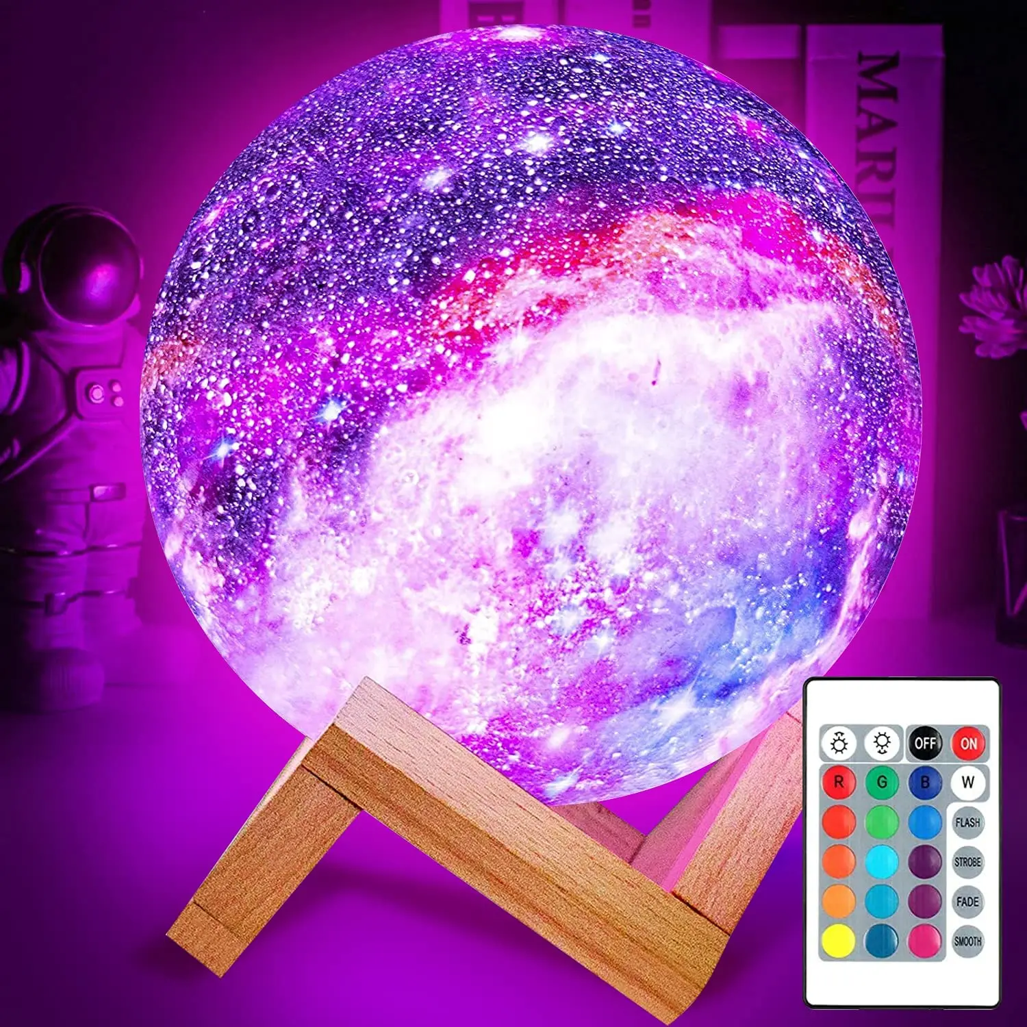 Best Selling Product PVC Lunar Lava Lamp 18CM Indoor Lighting Starry Sky LED Light RGB Magic Star Light Study Lamps
