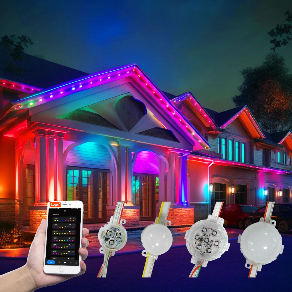 RGBW 24v Exterior Pixel Point Gemstone Light Led Outdoor Permanent Christmas Lights for Holiday Christmas Lighting