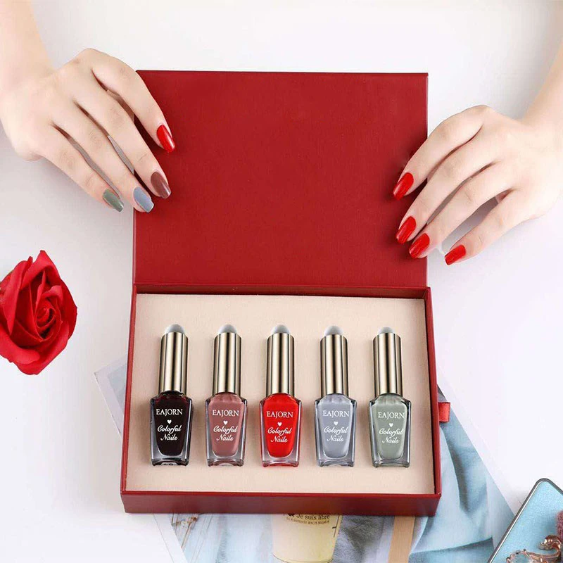 Low MOQ Custom Oil Nail Gel Polish bottle Cosmetics Package Storage Cardboard Drawer Boxes With Paper Sleeve/ Foam/ Eva Insert