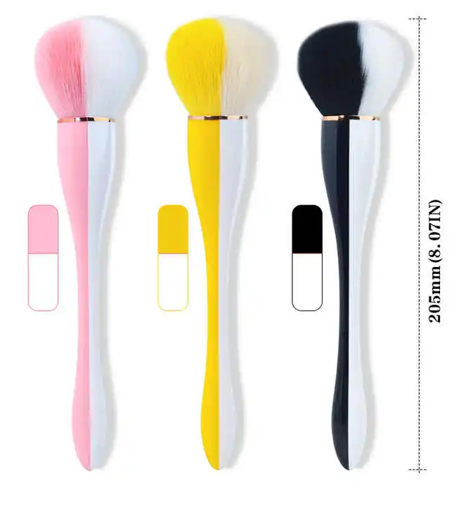 factory wholesale nail makeup supplies two mix colors nail art cleaning dust brush long slim waist handle beauty manicure tool