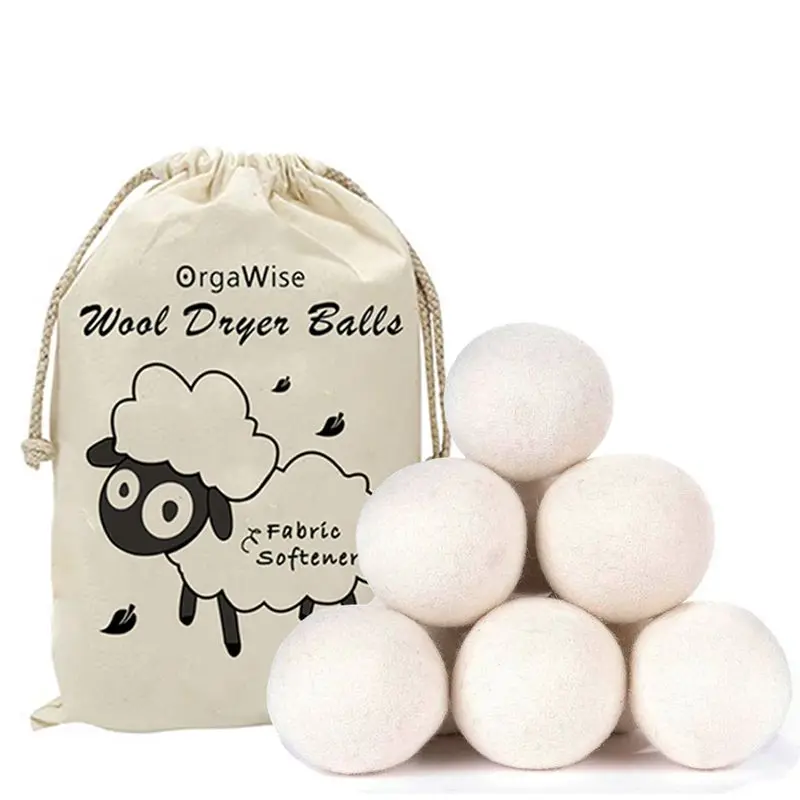 Amazon New Trending Organic 6 Pack Eco Wool Dryer Balls New Zealand Private Logo Wool Balls For Laundry