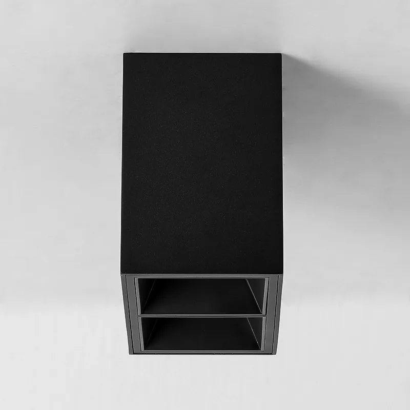 LuxHolic Living room Dinning room square black double heads wall washer adjustable GU10 dimmable fixture led surface downlight