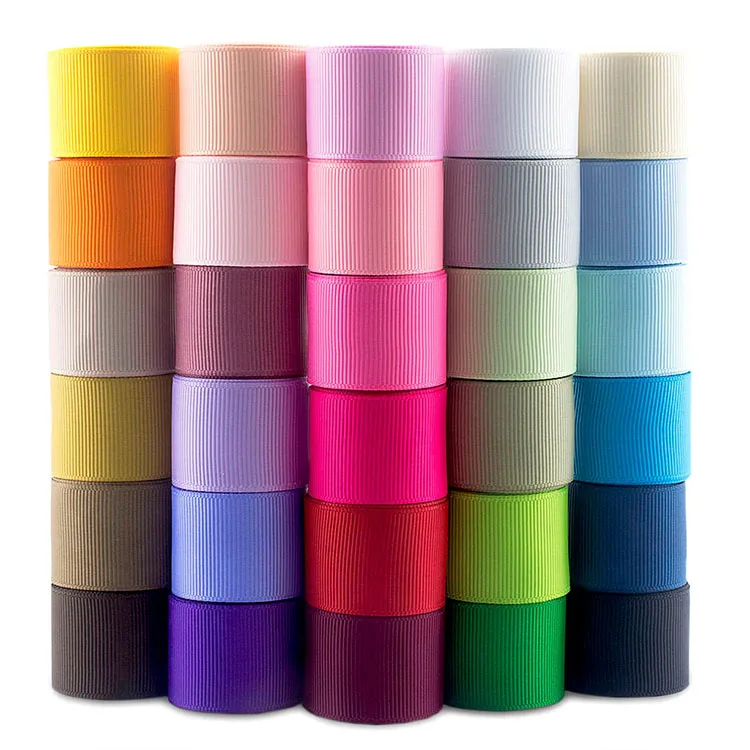 Custom printed polyester gift wrapping grosgrain ribbon 3D gold silver foil printed single face satin ribbon with logo printed