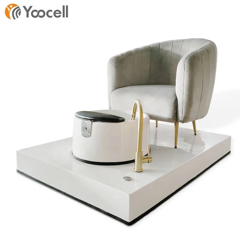 Yoocell Grey and Gold High Quality New Comfortable nail salon luxury  massage foot spa and pedicure chair  for beauty spa
