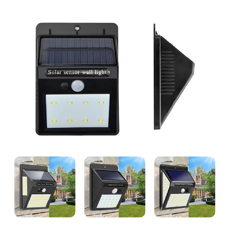 Уличный настенный светильник на солнечной батарее с датчиком движения