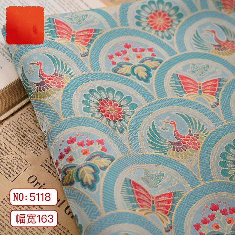 New Arrival Textile Fabric Quality Jacquard Big Flowers Multi Colors 100% Polyester Jacquard Brocade Fabric for Dress