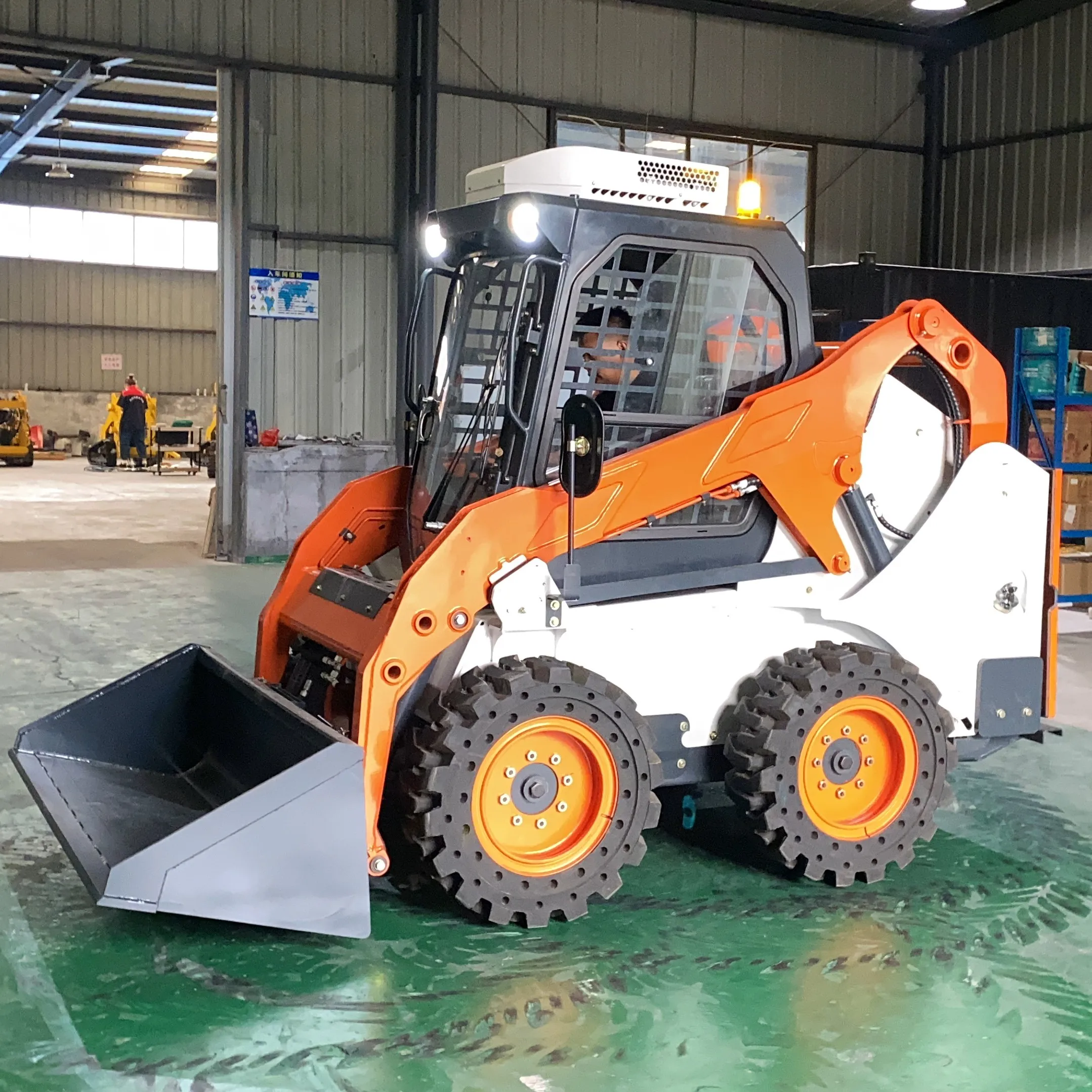 free shipping wheel type diesel skid steer loader small hydraulic skid steer loader