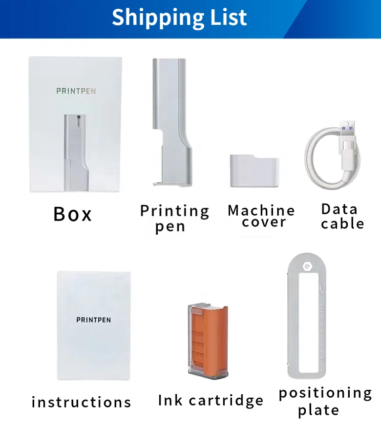 Handheld Portable Printpods Printer on Many Surface Mini Wifi Connect Mobile Evebot Printer Pen Inkjet Printer