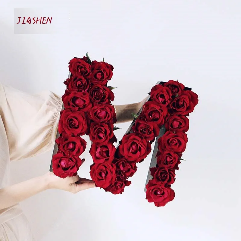 
Custom luxury waterproof letter shape paper flower gifts packaging 