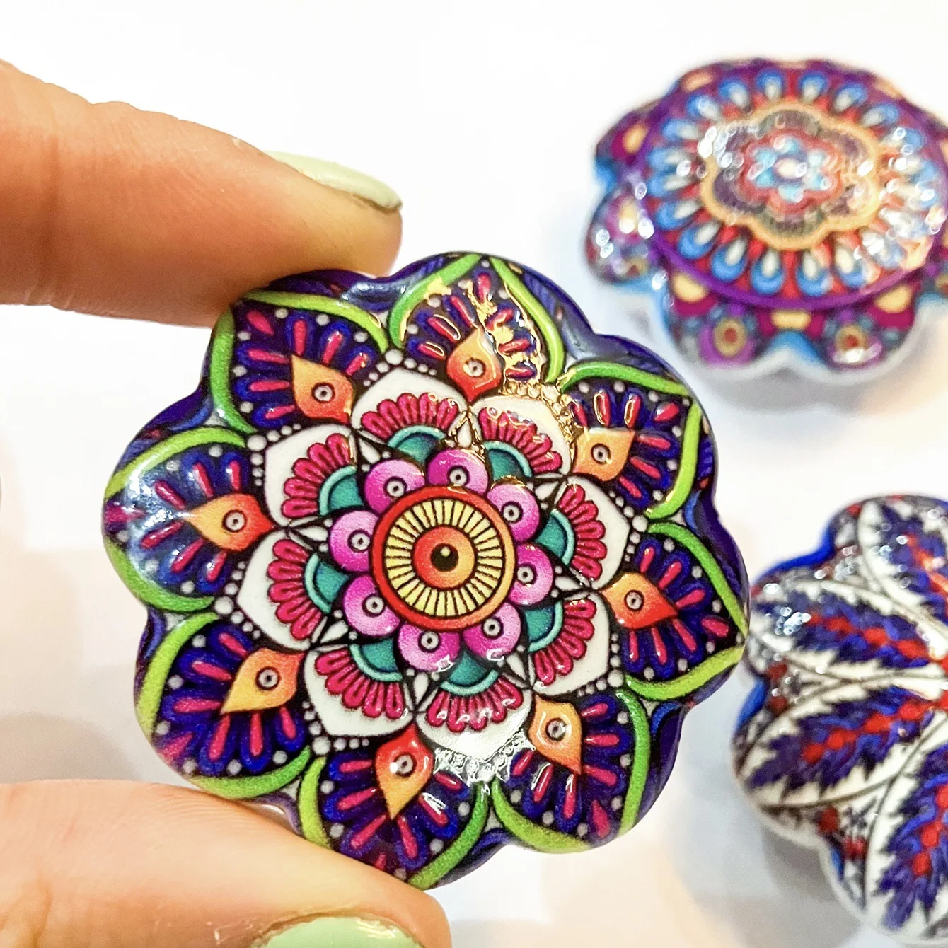 Ins Hot Sale Fridge Magnet New Cute Artistic Sense Of Flowers Texture Embossed Craft Diamine Refrigerator Stickers