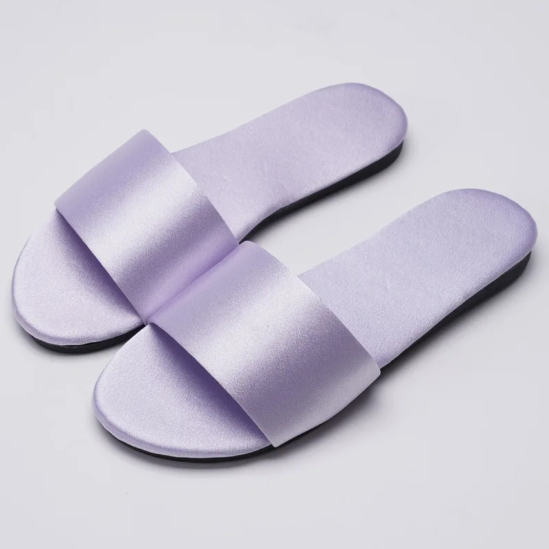 201225  36-40 Net red shoes satin silk home slippers