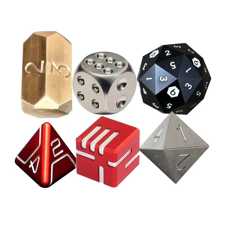 Custom manufacture aluminum brass titanium stainless steel metal game dice set