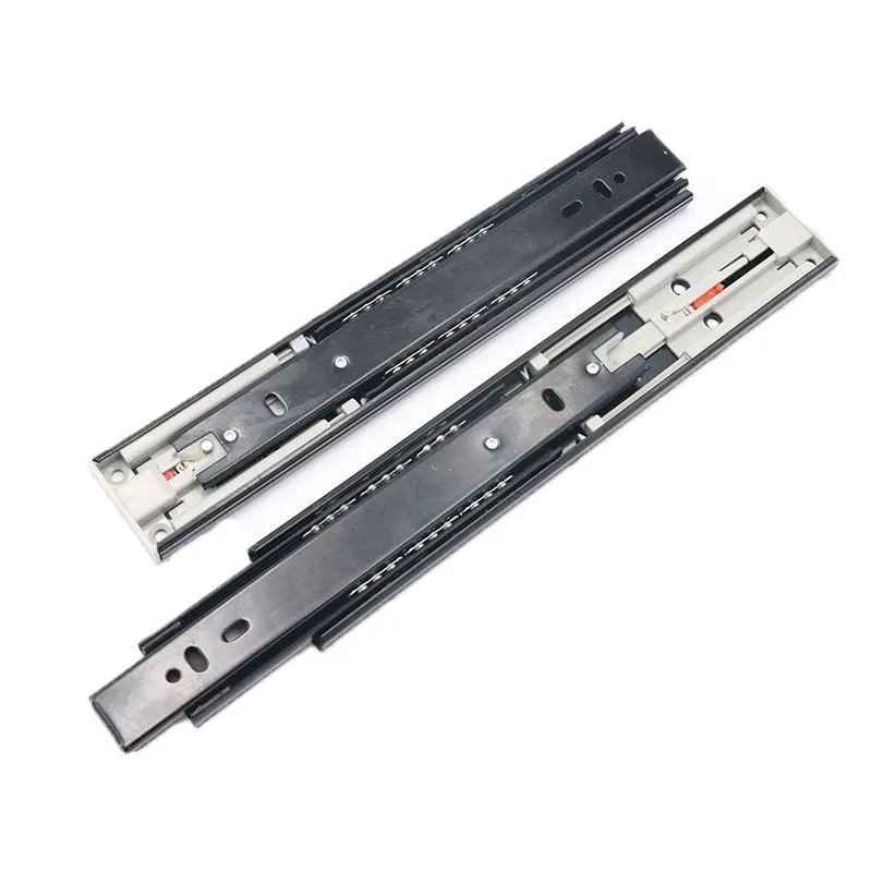 Furniture Kitchen Cabinet 3-Fold Full Extension Telescopic Channel 35mm 45kg Soft Closing Ball Bearing Drawer Slide