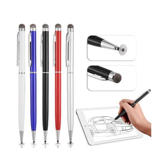 Thin Assorted 2 in 1 Metal Disc Stylus Pen Both ends Improved High-precision Jot Pro Touch Stylus Pen for all Tablets drawing