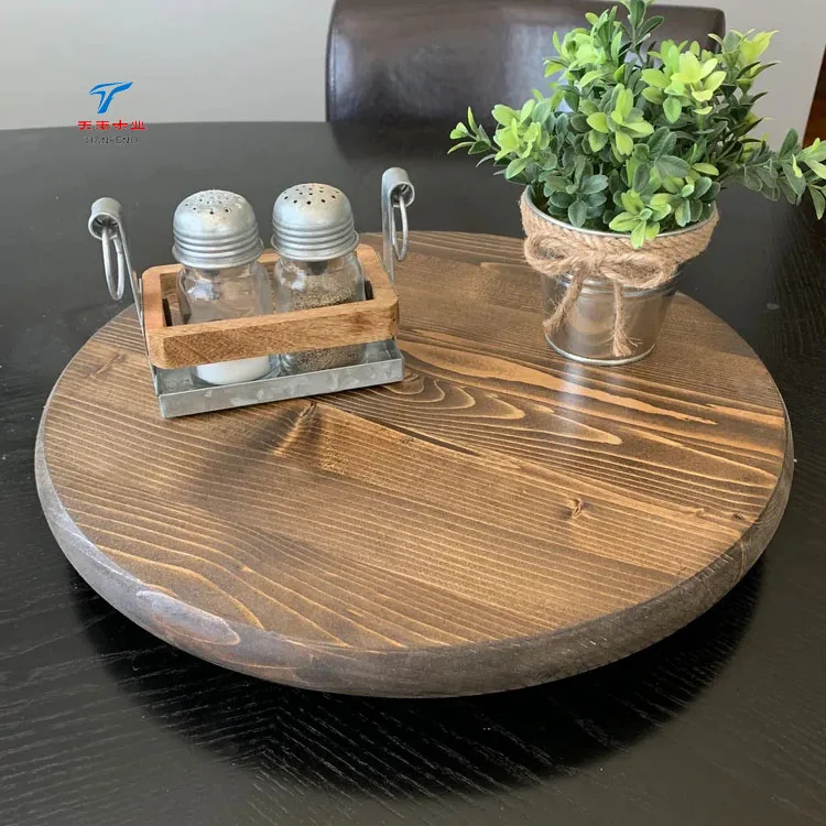 360 Degree Rotating Turntable Serving Tray Round Dining Table with Lazy Susan for Kitchen Table Dining Room