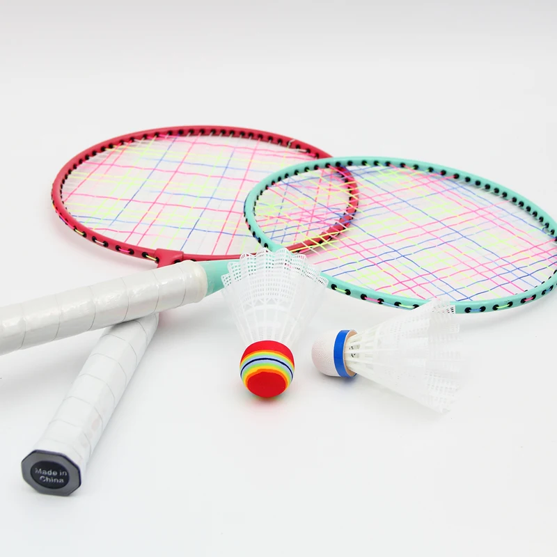 Hot Custom Kids Beach Toys Children Baby Parent-Child Outdoor Sport Game Junior Mini Colorful kids Iron Alloy Badminton Rackets