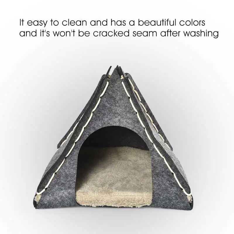 Foldable Wooden Premium Quality Plush Dog Pet Tent Bed Custom Logo Dog Cat Tent Beds