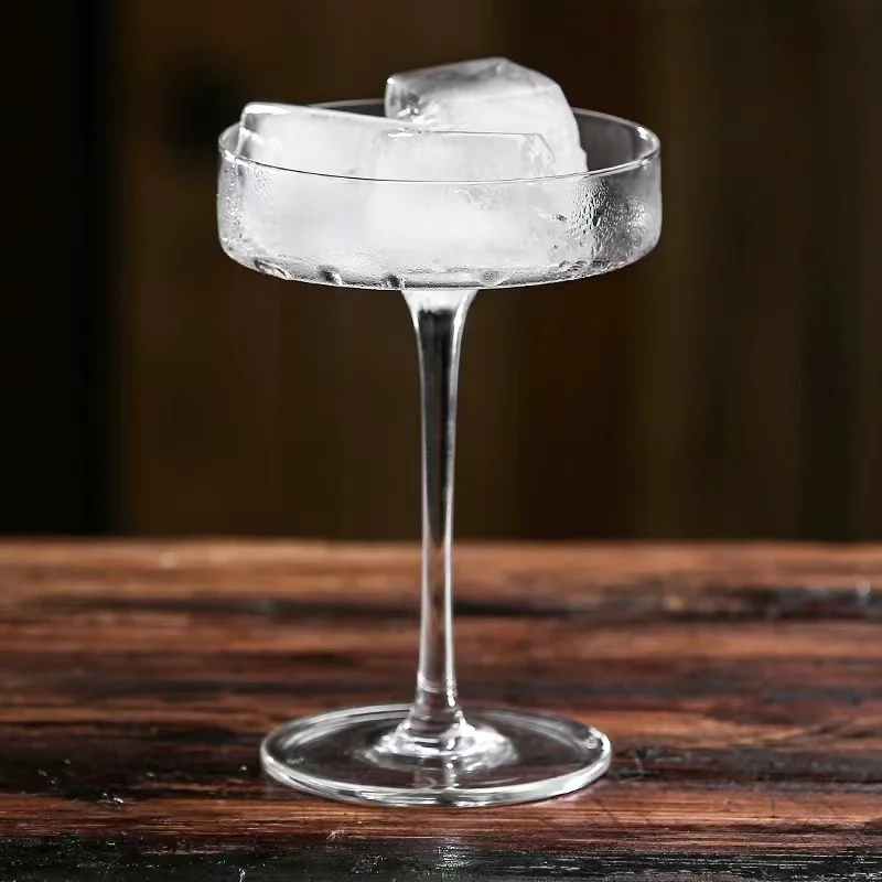 Wholesale In Stock Unique Creative Glass 130ML Clear Whiskey Cocktail Glass Martini Saucer Champagne Glass