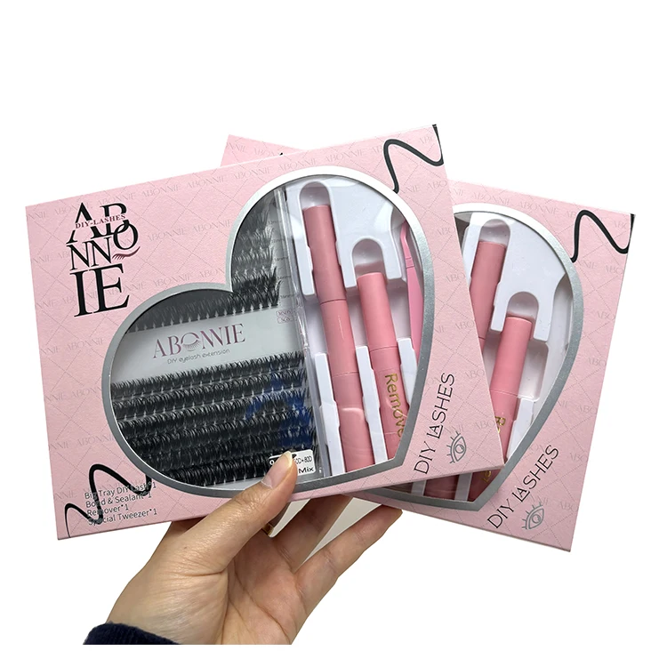 Abonnie Segmented Lashes New Diy Eyelash Extension Kits Packaging Mink Diy Cluster Lash Extension Kit Lash Cluster