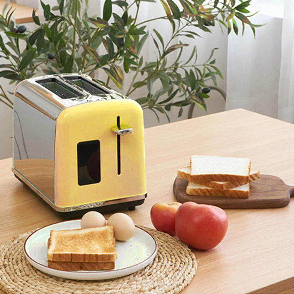 2022 Hot Sale 2 slice Stainless Steel Mirror Top Sheet Toaster Automatic Centering Multifunctional sandwich toaster