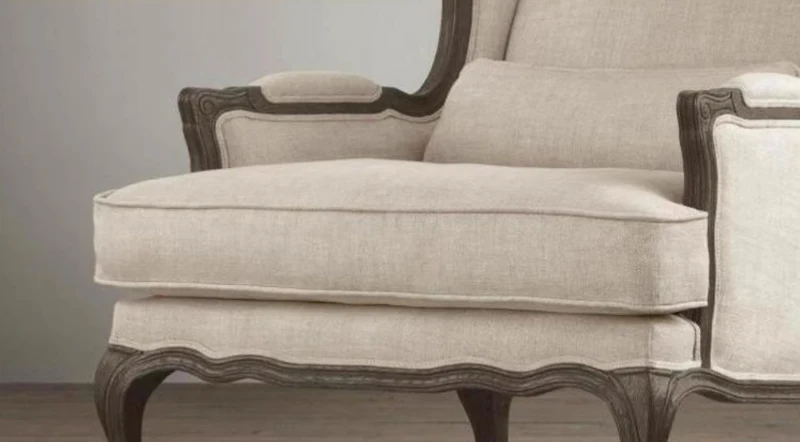 American solid wood sofa chair living room balcony Oak retro high back tiger chair leisure soft bag single sofa customization