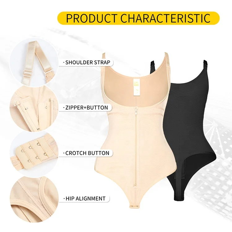 6318 Women Plus Size Slimming Full Body Shaper Tummy Control Thong High Waist Fajas Colombianas Weight Loss Bodysuit Shapewear
