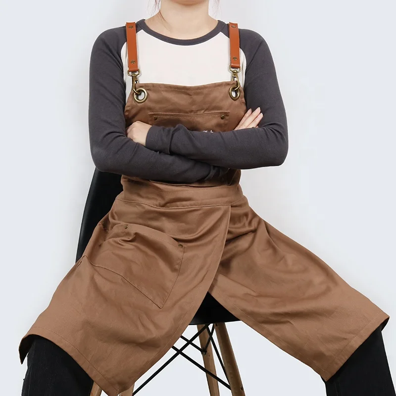 CHANGRONG Custom Adult  Canvas Split Leg makeup artist Painting Pottery Apron