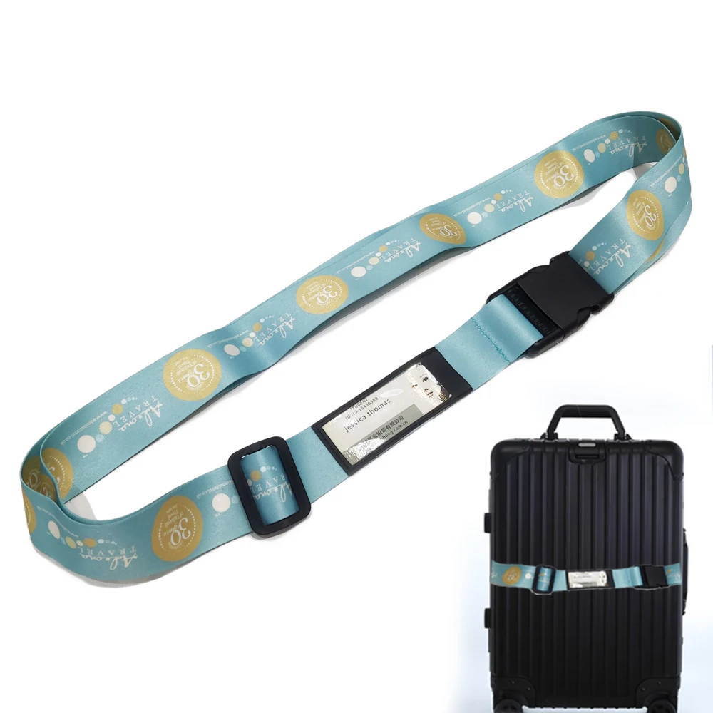 5.0 cm Width Sublimation Custom Logo Adjustable Suitcase Belts Safety Luggage Straps with Luggage Name Tags for Suitcases