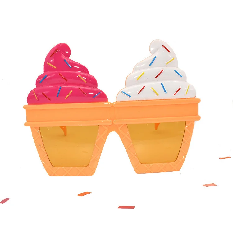 
custom made Ice cream cone style creative style funny birthday party prom glasses novelty windproof dropshipping sunglasses 