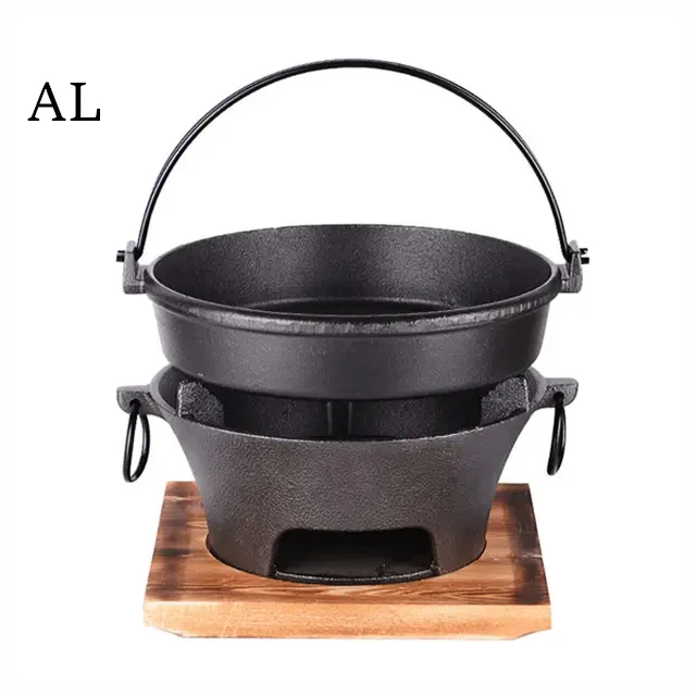Outdoor camping stove cooking tea heating stove cast iron carbon stove camping charcoal barbecue grill barbecue pot carbon oven